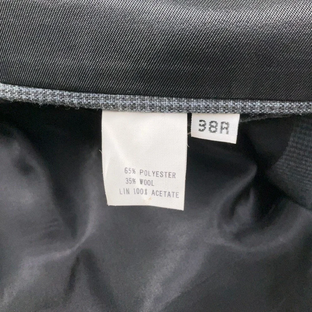J. Riggins Suit Mens 38R Gray Bue Double Breasted  Tailored Corporate Wool VTG